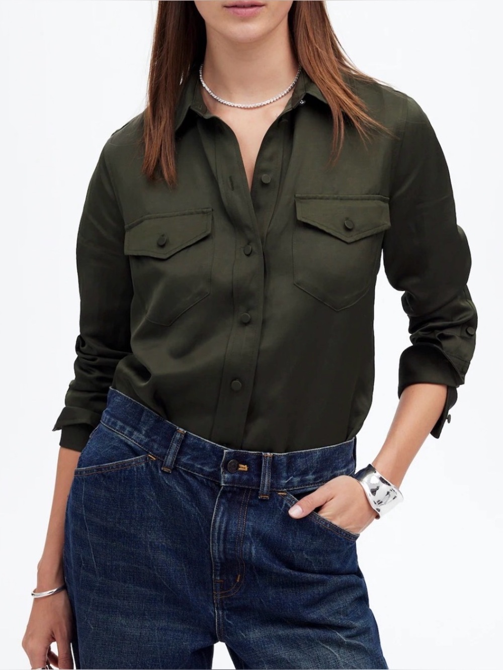 Madewell Women’s Western Shirt in Linen Blend Black Size 14